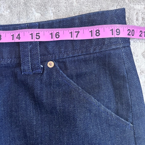 LILLY PULITZER Palm Beach Fit Dark Wash Denim Jean Skirt Embroidered Palm Sz 14 - Picture 4 of 8